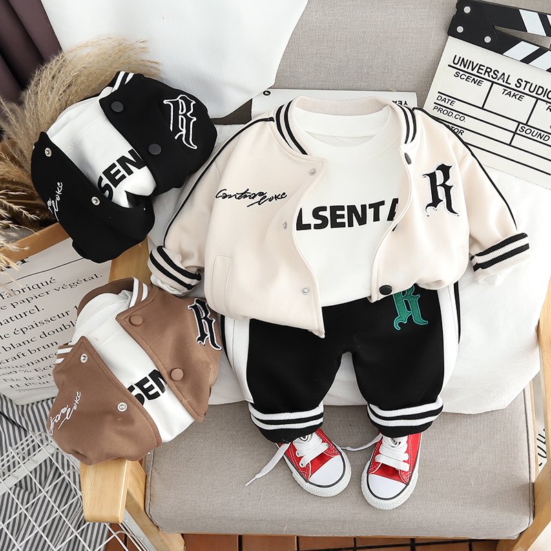 Baby Boy Baseball Suit Spring And Autumn Kids Clothes Two-Piece Set Unisex 1-5 Years casual jacket Children's Sports Set