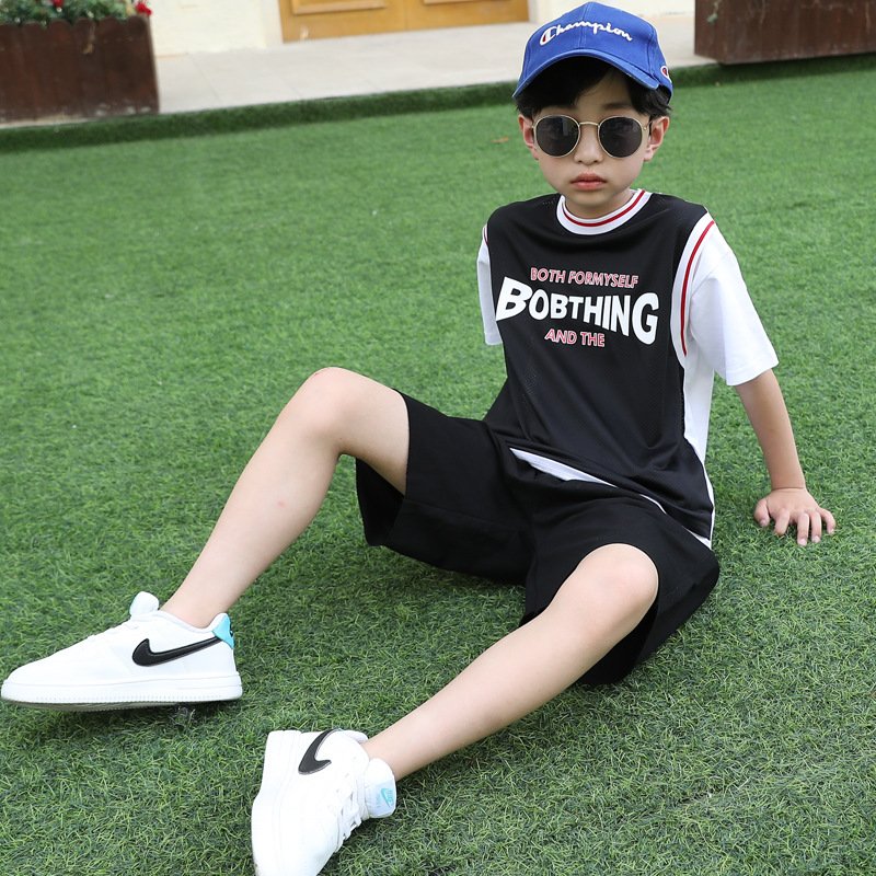 2023 hot sell Basketball kids clothing Summer Fashion boys clothing sets Children teenagers Sports gym shorts 2pcs For 3-14Y