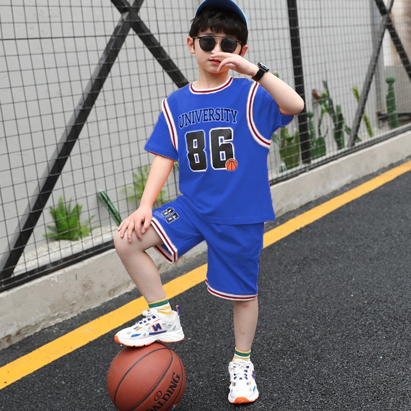 2023 hot sell Basketball kids clothing Summer Fashion boys clothing sets Children teenagers Sports gym shorts 2pcs For 3-14Y