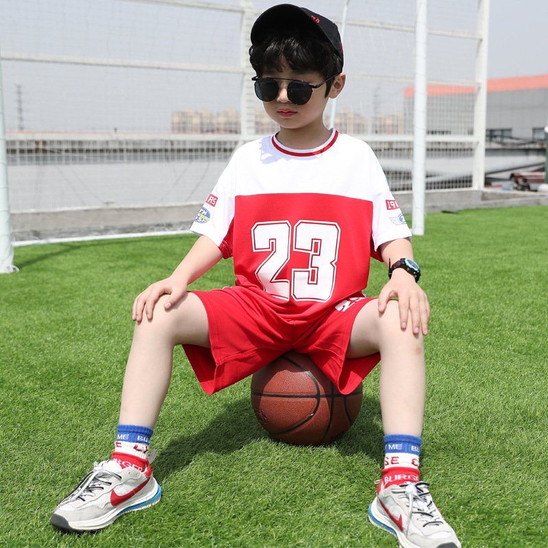 2023 hot sell Basketball kids clothing Summer Fashion boys clothing sets Children teenagers Sports gym shorts 2pcs For 3-14Y