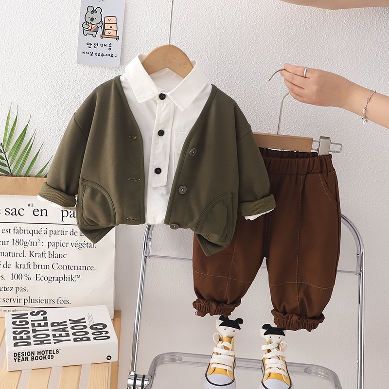Wholesale Children's Winter Clothing Sets Casual Cotton and Organic Cotton Solid Pattern for Boys Baby Age Group