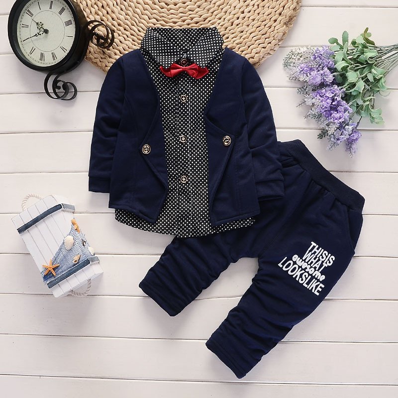 2024 Factory Directly Sale Cheap Price Hot Selling Spring Children Clothes 2pcs Gentlemen Suit Wholesale Baby Boy Clothing Set