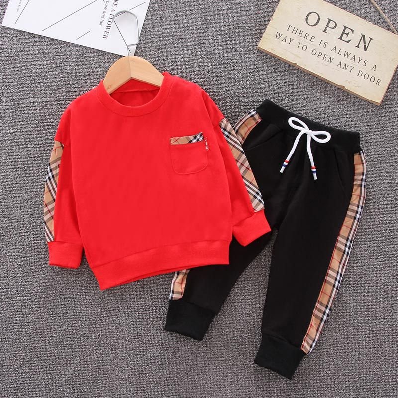 Hot Fashion RTS Kids Boys Fall Clothing Suits Baby Children's Two Pieces Tracksuits Sports Wear in stock