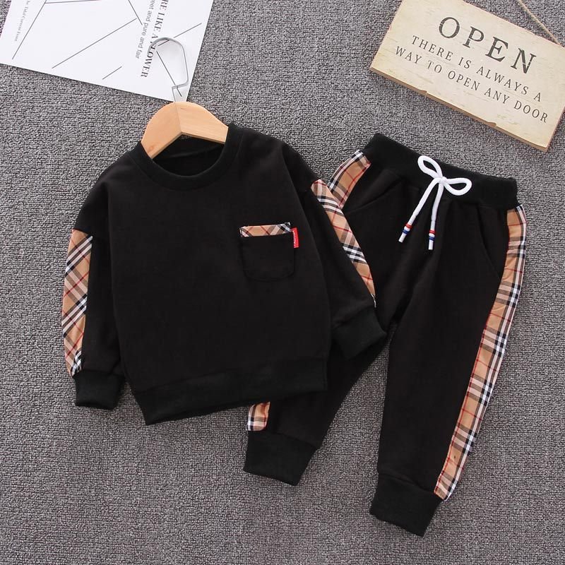 Hot Fashion RTS Kids Boys Fall Clothing Suits Baby Children's Two Pieces Tracksuits Sports Wear in stock