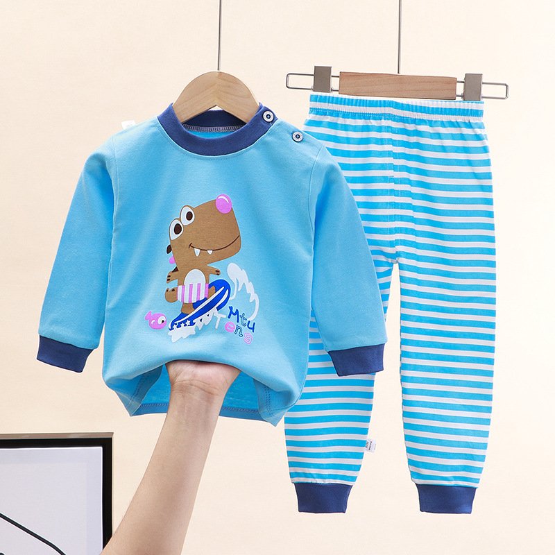 Autumn winter children pyjamas clothing sets cartoon printed boy girl sleepwear baby lounge wear 100% cotton kids pajamas set