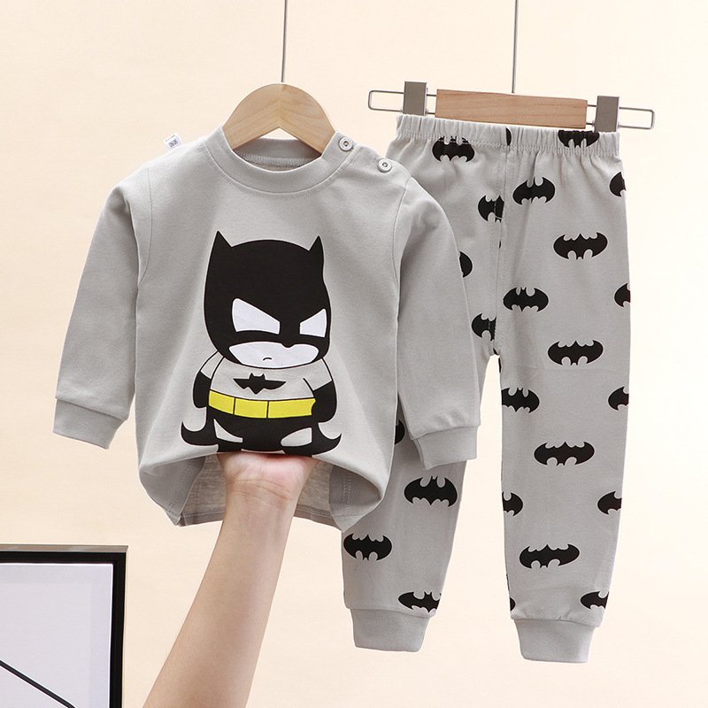 Autumn winter children pyjamas clothing sets cartoon printed boy girl sleepwear baby lounge wear 100% cotton kids pajamas set