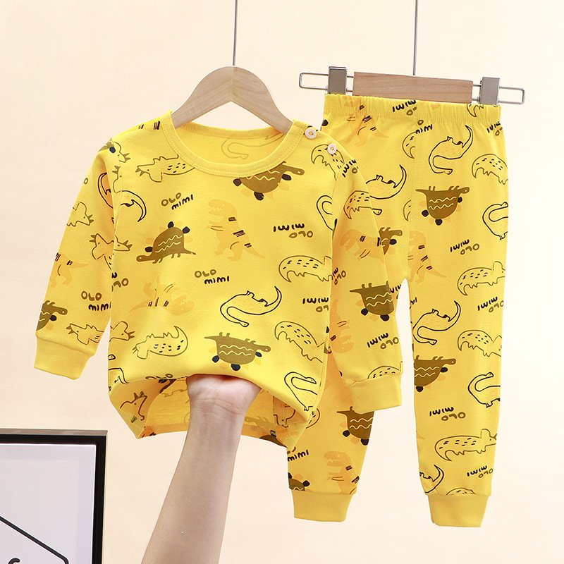 Autumn winter children pyjamas clothing sets cartoon printed boy girl sleepwear baby lounge wear 100% cotton kids pajamas set