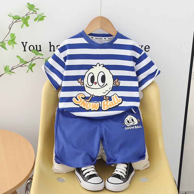 2024 Summer New yiwu Designs Casual Kids 2-Piece Comfortable and OEM Service Available Boys' short-sleeved hoodie design set