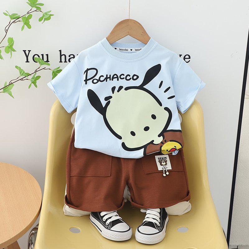 2024 Summer New yiwu Designs Casual Kids 2-Piece Comfortable and OEM Service Available Boys' short-sleeved hoodie design set