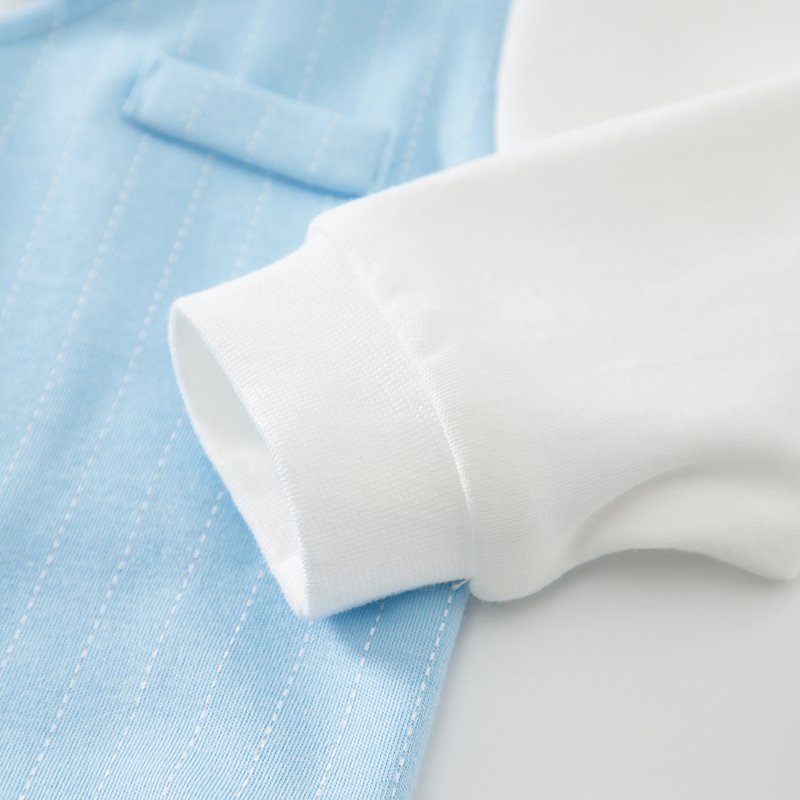 Light color gentleman style 100%cotton long sleeve with bow tie pajama Baby boys Romper