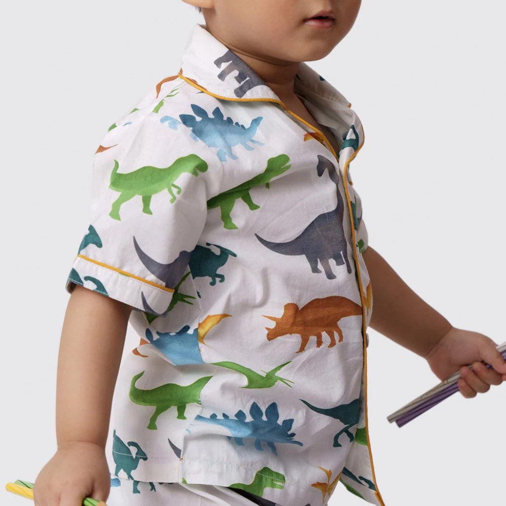 Wholesale Western Style Cattle Printed Children Boys Clothing Sets Short Sleeve Shirt Tops & Shorts Suits Pajama set