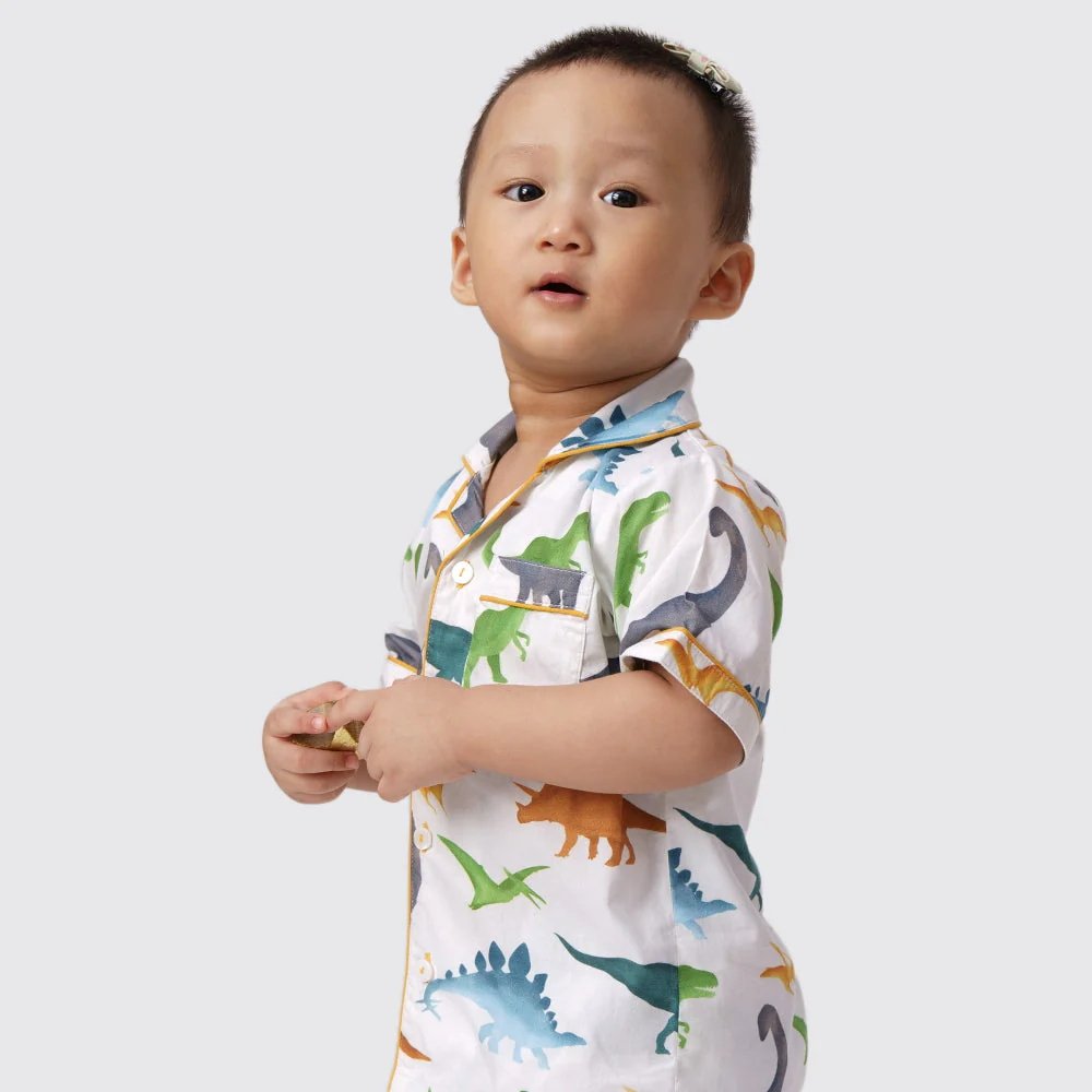Wholesale Western Style Cattle Printed Children Boys Clothing Sets Short Sleeve Shirt Tops & Shorts Suits Pajama set