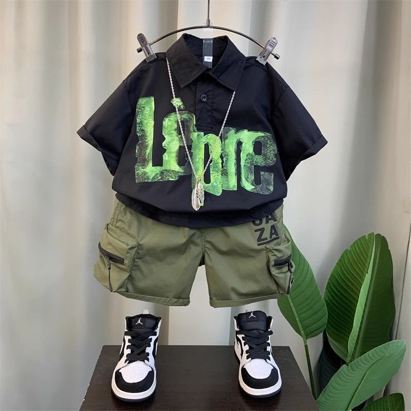 2024 cool summer boys clothing sets 2-10Y children clothes baby boy clothes set 2pcs clothes set boys