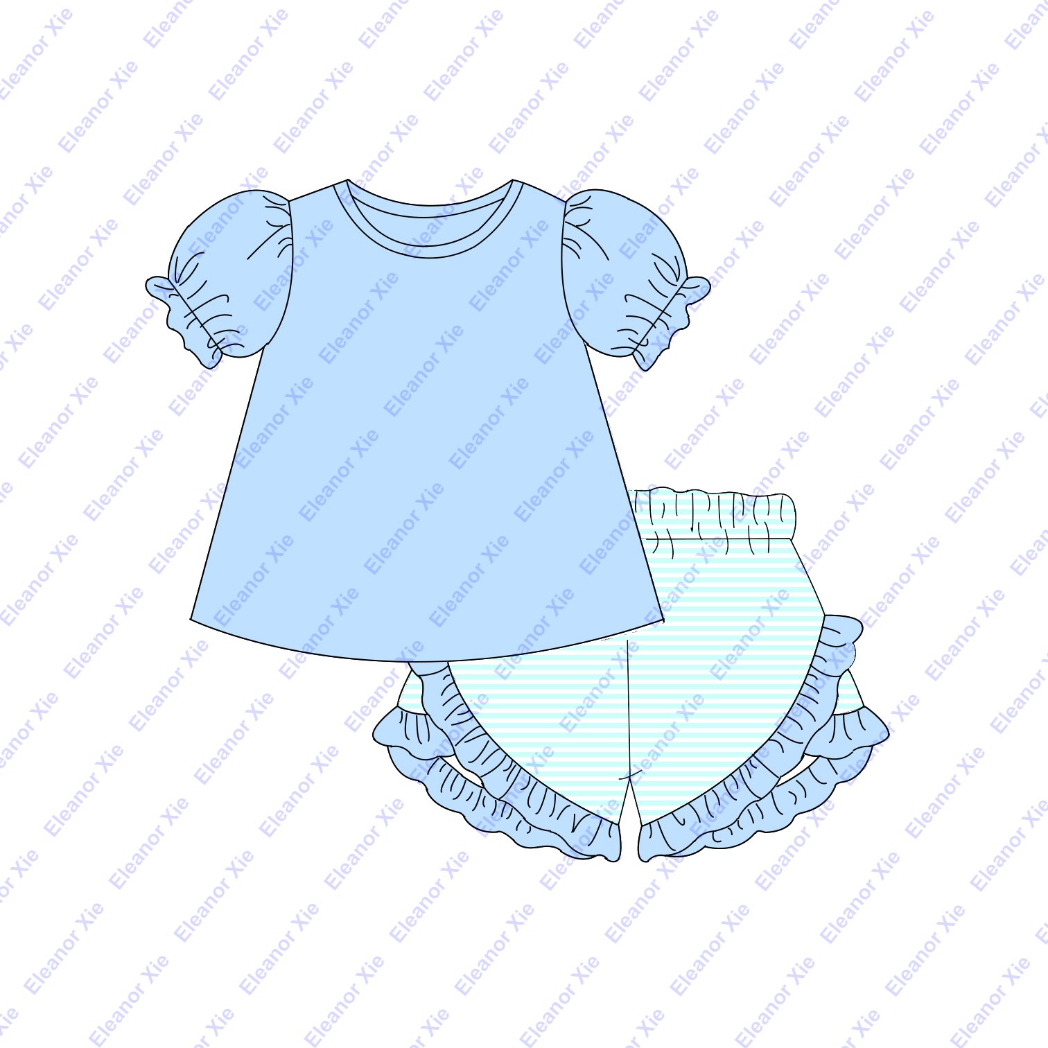 2025 custom knitting 95%cotton children boys short set short sleeve summer monogram toddler boy clothing sets