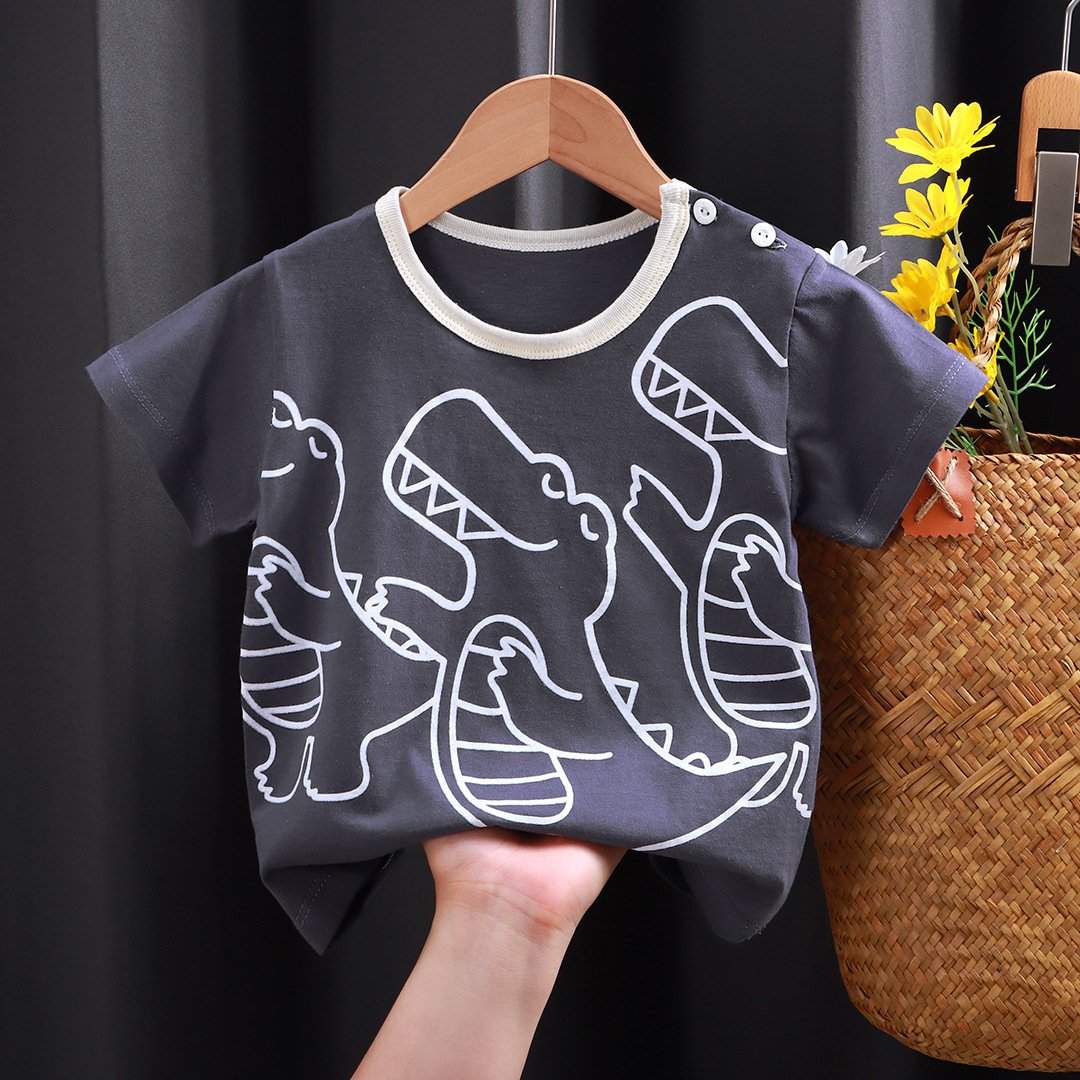 Print Children Short Sleeve T-Shirt Letter Cotton T-Shirt For Girls New Style 1 Year Old Baby Clothes Summer