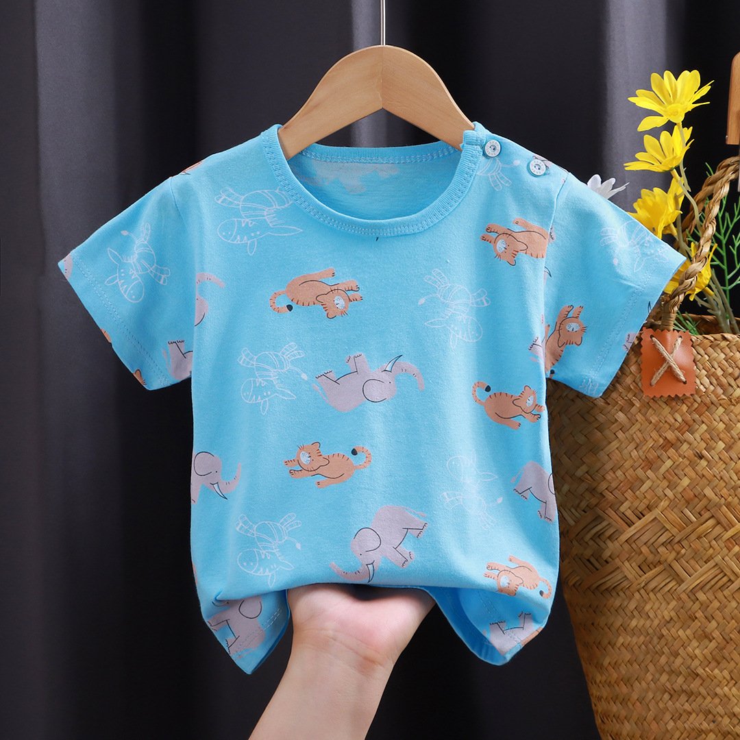 Print Children Short Sleeve T-Shirt Letter Cotton T-Shirt For Girls New Style 1 Year Old Baby Clothes Summer
