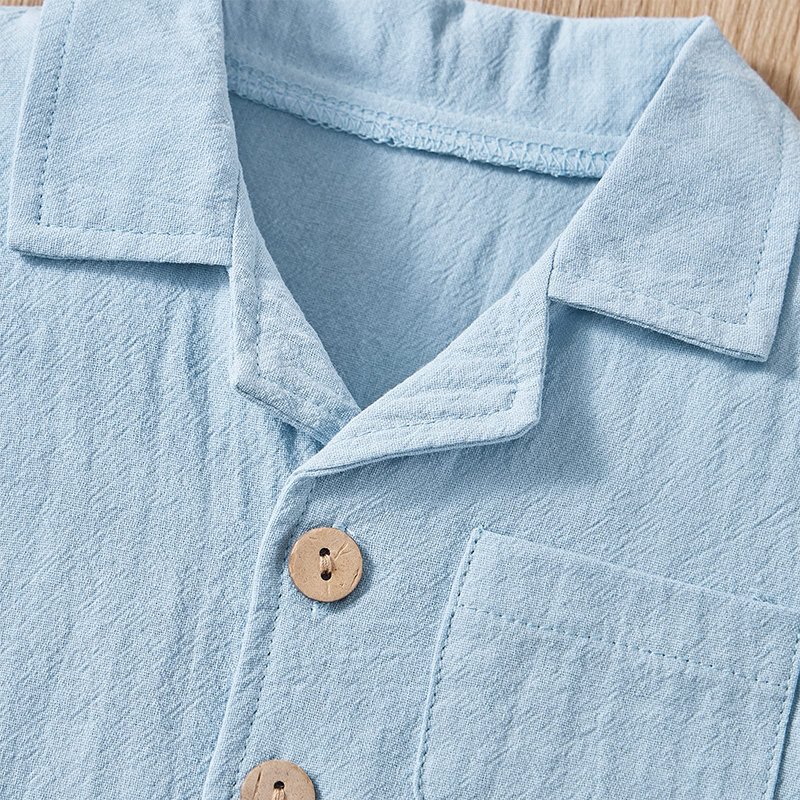 Organic linen set boys toddler customize eco friendly toddler sets two piece wholesale short sleeve toddler clothing sets