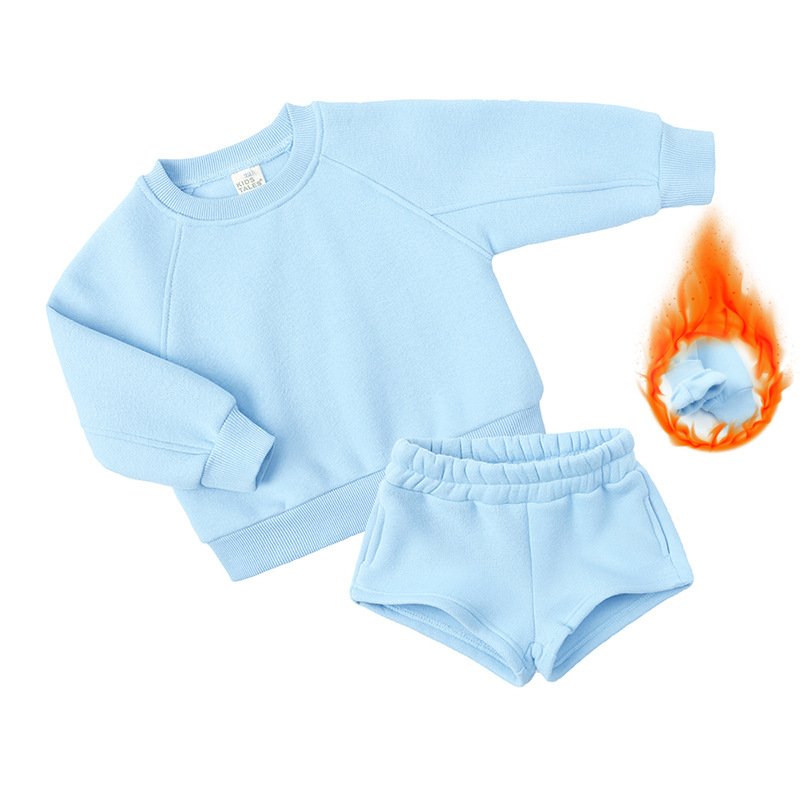 Kids Tales wholesale children kids sweatsuit sets long sleeve sweatshirt sport matching shorts toddler boys clothing sets Tracksuit