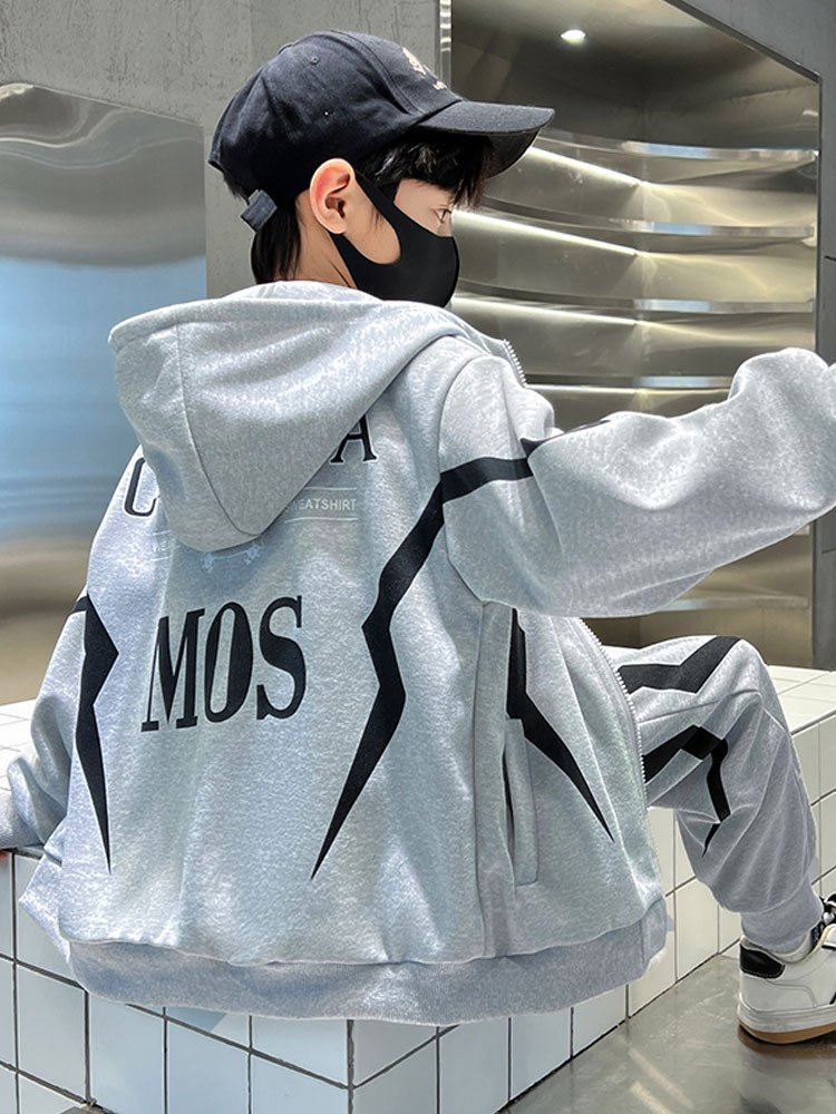Teen boy clothing set boy's sportswear spring long-sleeved two-piece 2024 fashion children's clothing set