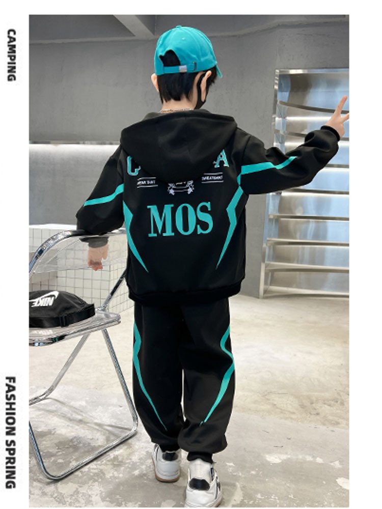 Teen boy clothing set boy's sportswear spring long-sleeved two-piece 2024 fashion children's clothing set