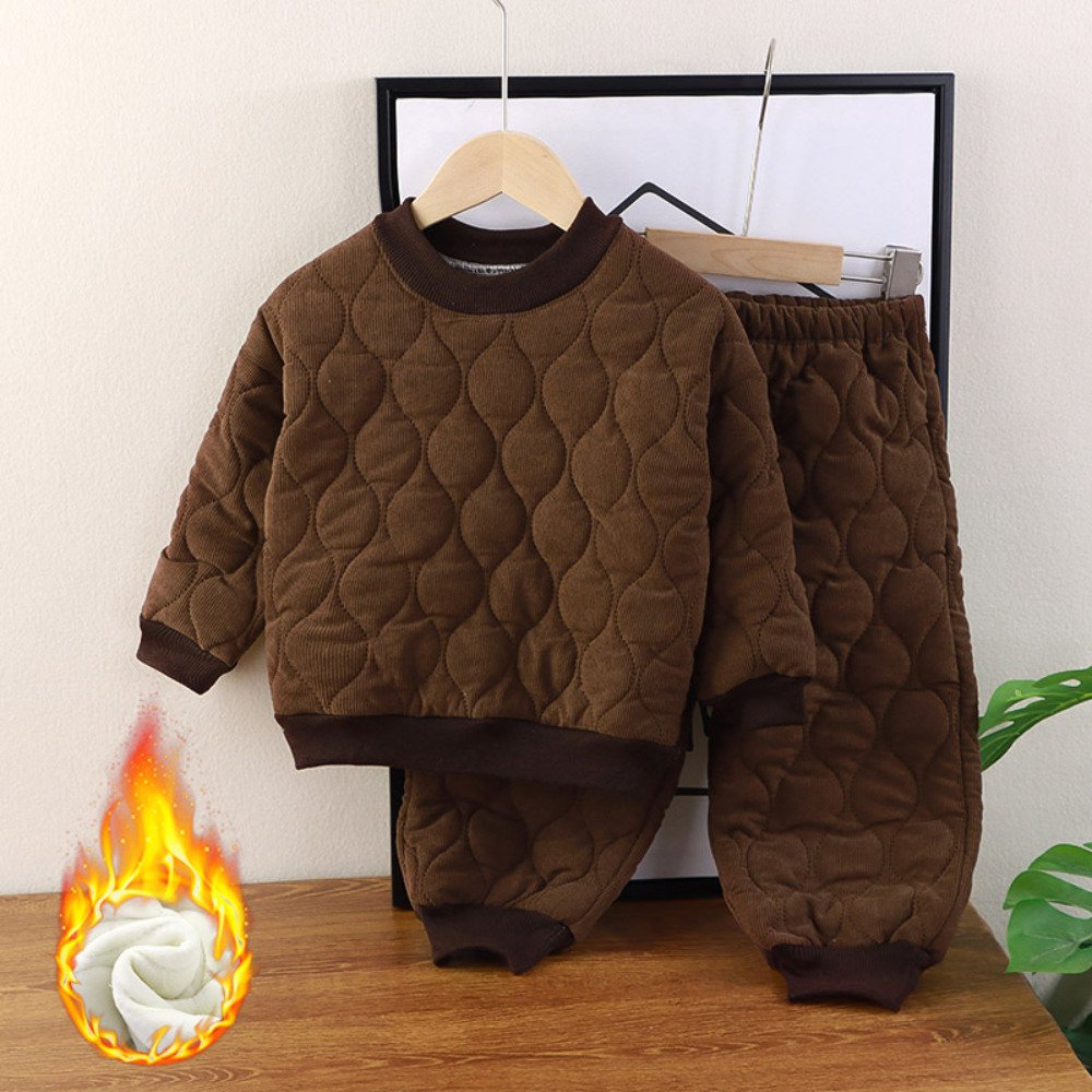 New Design Children Thick Thermal Clothing Sets Boys Girls Two Pieces Winter Warm Clothes Suit Baby Clothes Wholesale