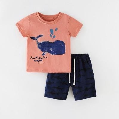 Various styles of casual boys summer sets little boy cotton cartoon print suits kids shorts t shirt set