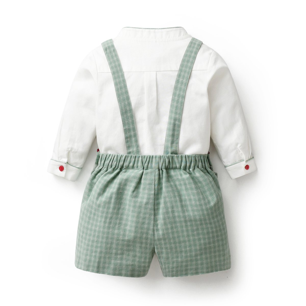 Baby Boy Spanish Kids Clothes Set Toddler Long Sleeve White Cotton Shirt Strap Pants Children Boutique Infant Clothing Outfit