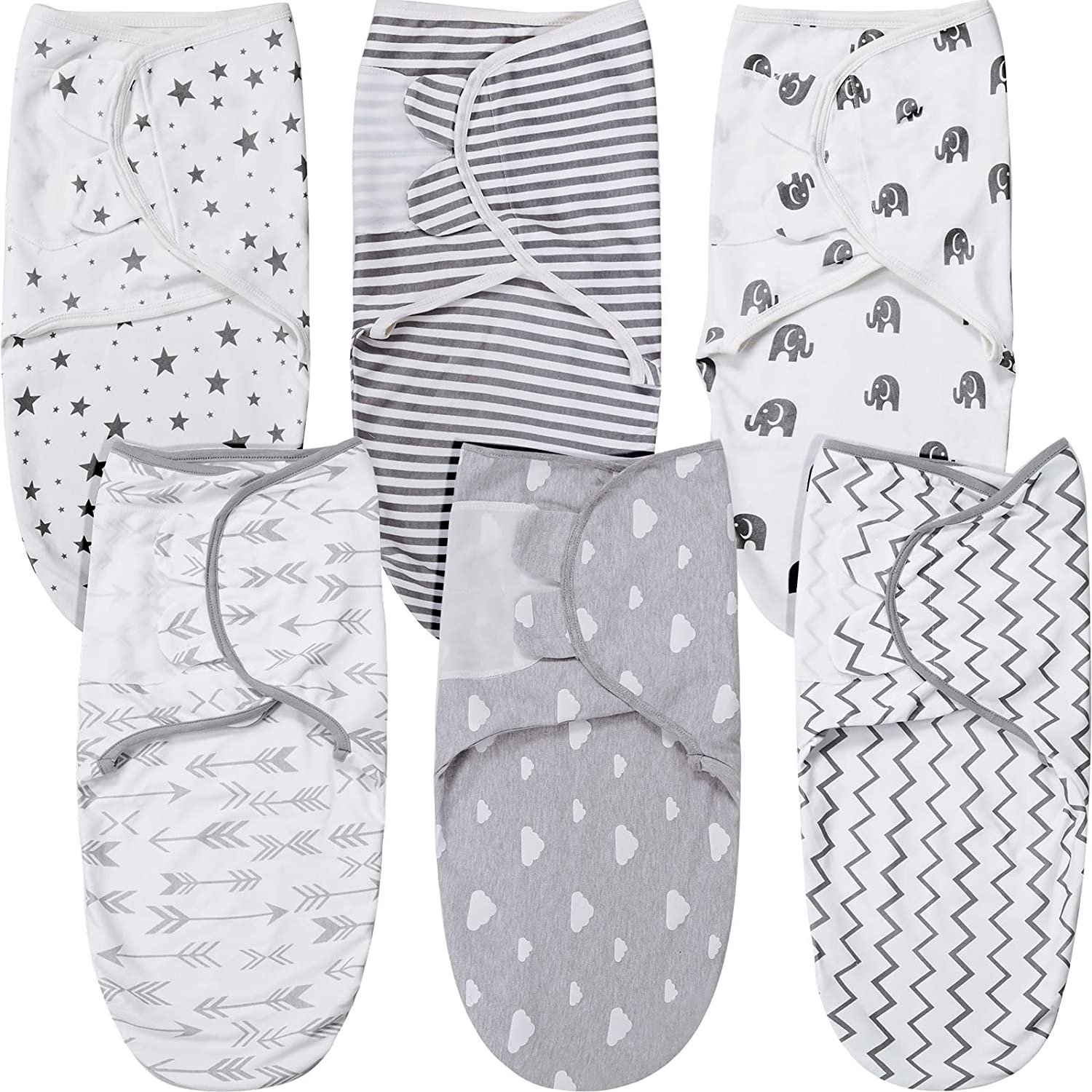 New born baby gift set baby cotton swaddle 3 Pack Wrap Set, Newborn Adjustable Swaddles Sleep Sack