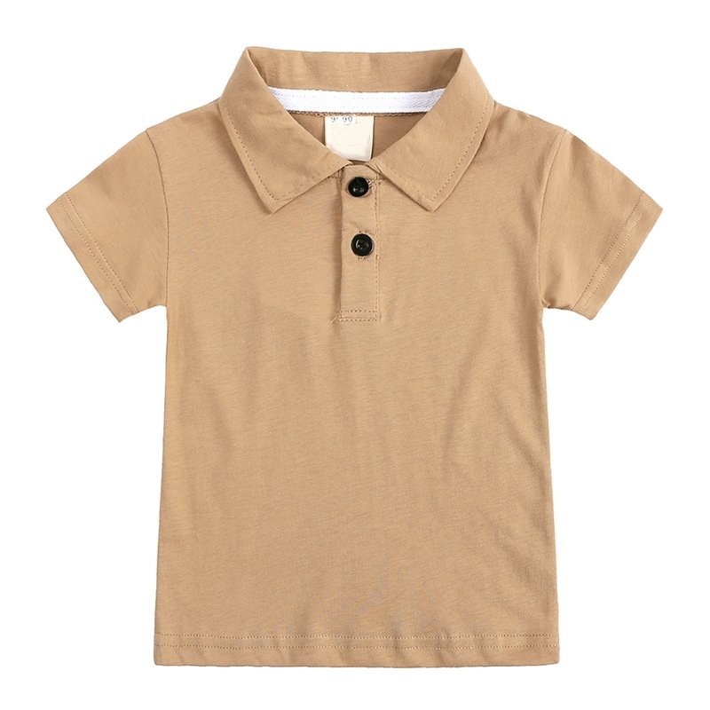 custom Children's lapel short sleeve two piece set polo shirt shorts suit boys casual wear