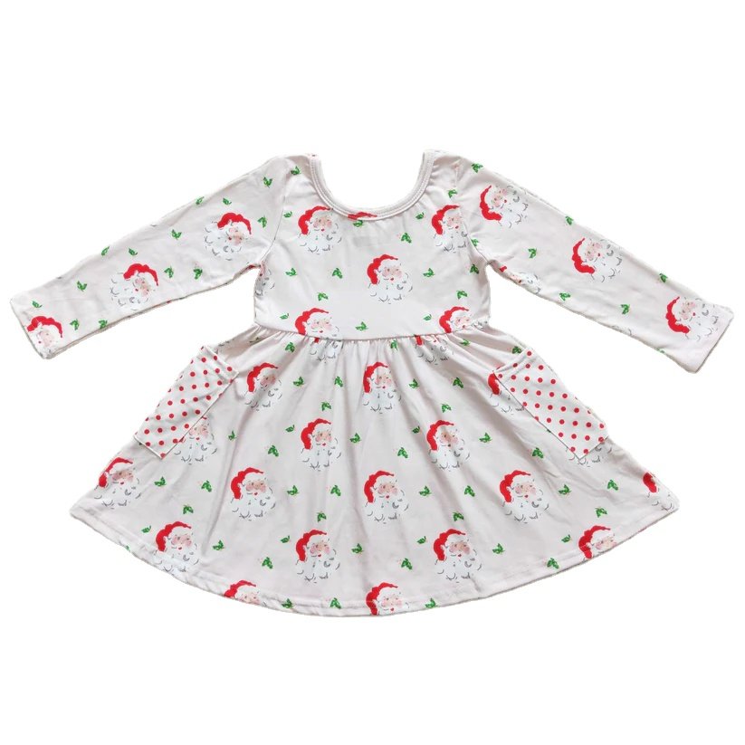 Hot selling family pajamas christmas milk santa cookie embroidery children clothing winter baby girl clothing kids pajamas sets