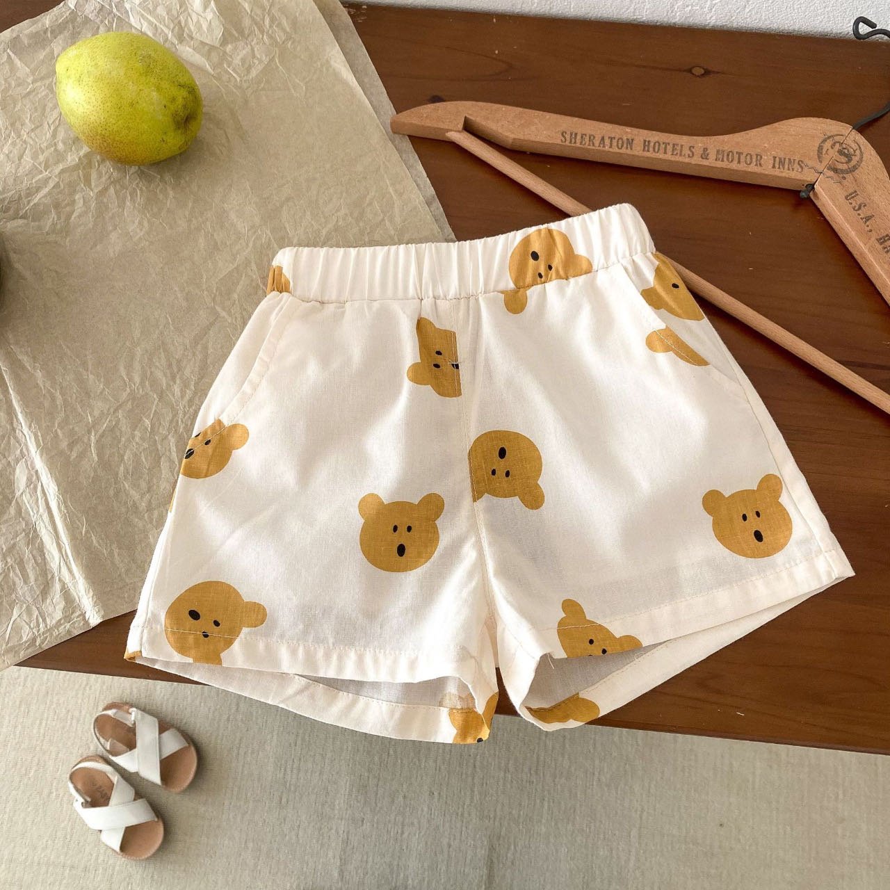 Summer cute boy children clothing set bear suit kids clothes outfit baby boys cartoon T-shirt and shorts two-piece set
