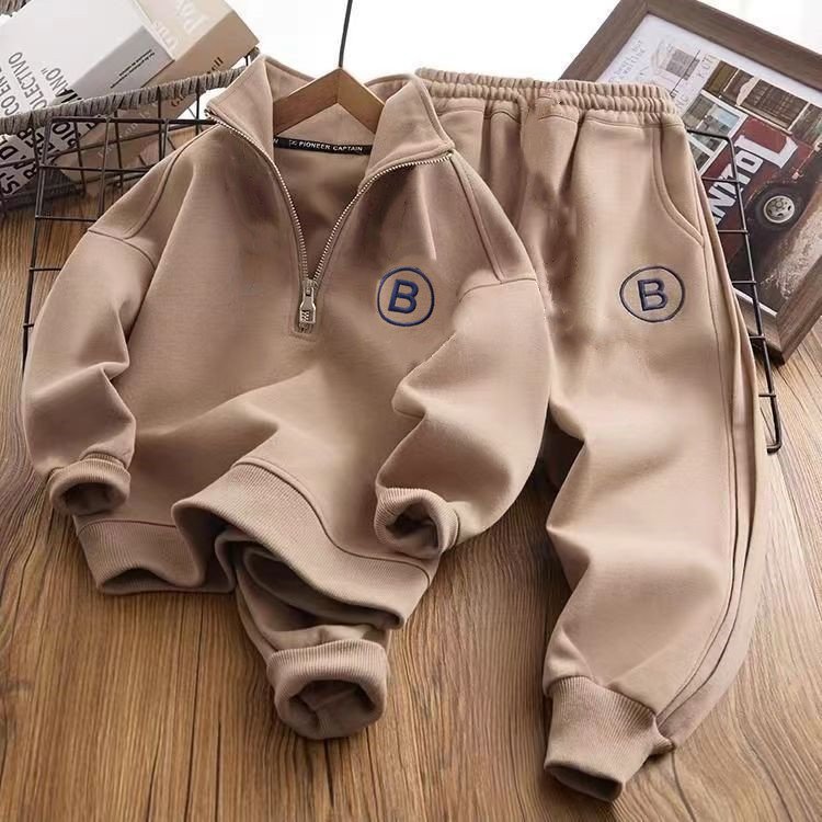 New Arrival Boy Clothing Set Sports Sweatshirts Loose Cotton Spring & Fall Suit for Kids Solid Pattern