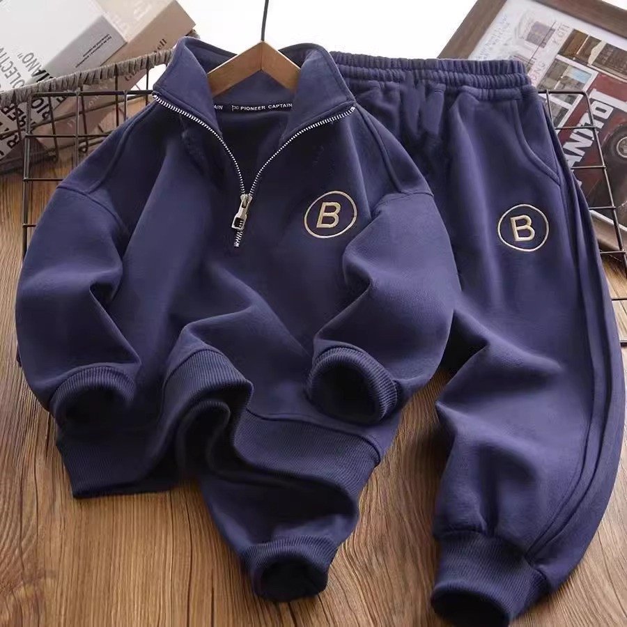 New Arrival Boy Clothing Set Sports Sweatshirts Loose Cotton Spring & Fall Suit for Kids Solid Pattern