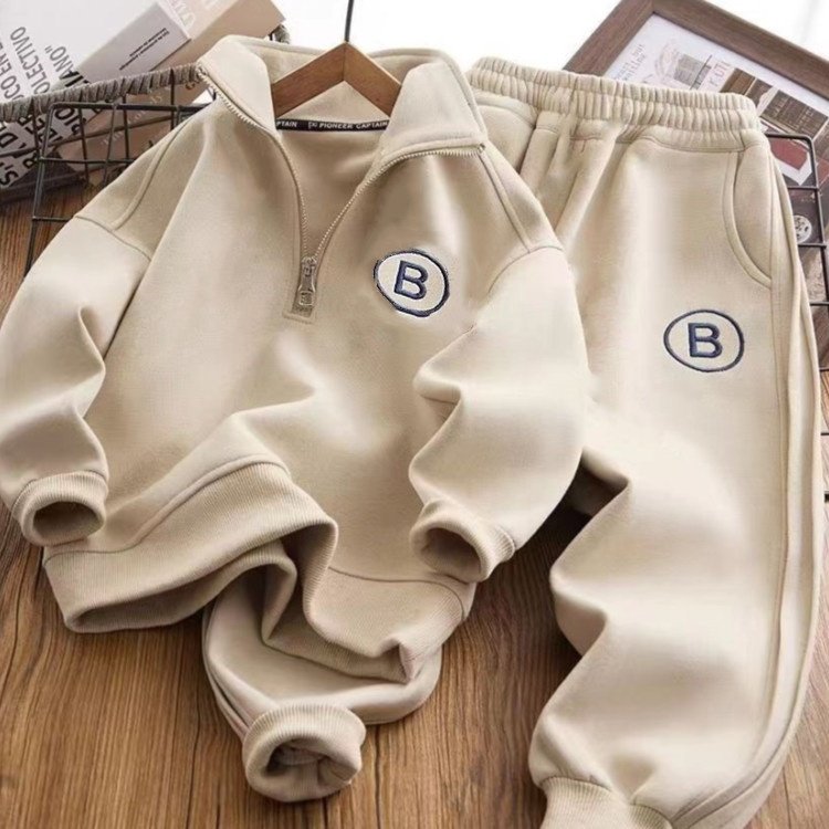 New Arrival Boy Clothing Set Sports Sweatshirts Loose Cotton Spring & Fall Suit for Kids Solid Pattern