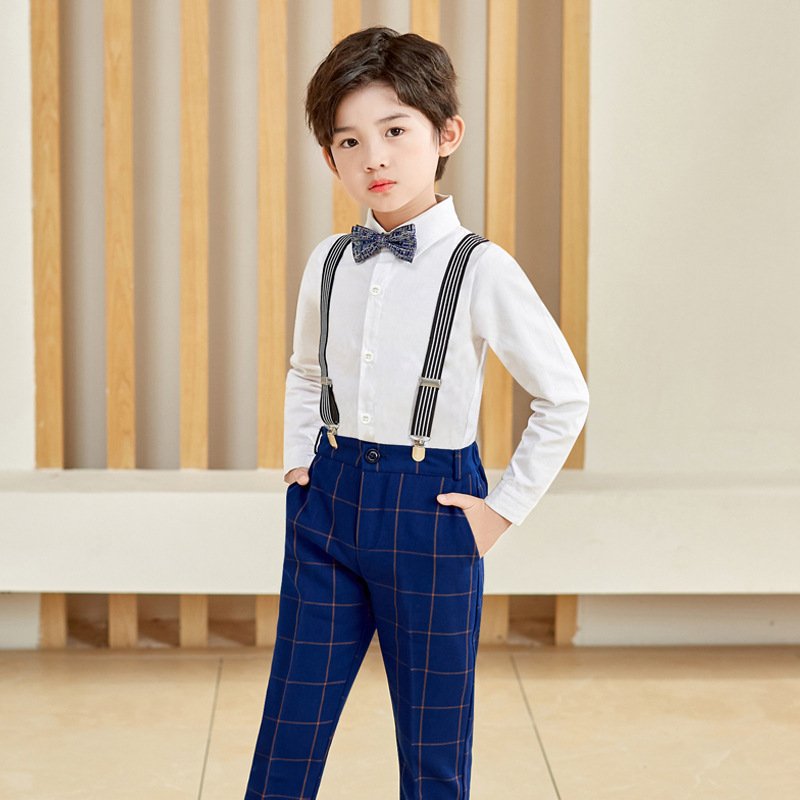 Kids Clothes Boys Gentleman Shirts Pants Suspender Suit Formal Wear For Birthday Party,Wedding,Baptism Children's Clothing