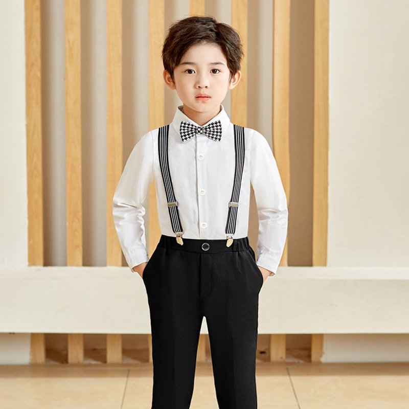 Kids Clothes Boys Gentleman Shirts Pants Suspender Suit Formal Wear For Birthday Party,Wedding,Baptism Children's Clothing