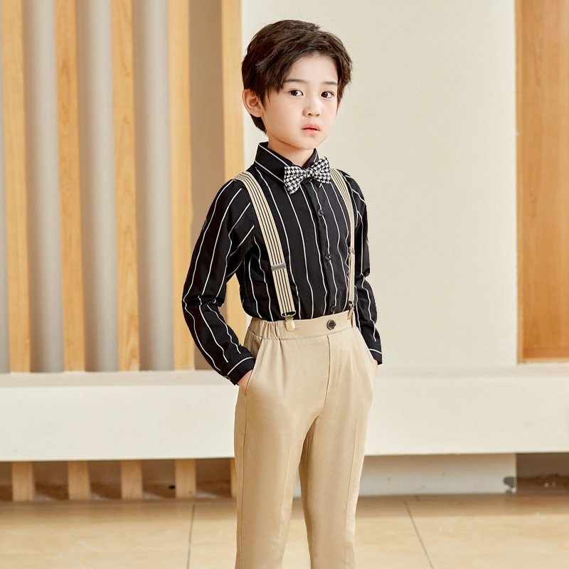 Kids Clothes Boys Gentleman Shirts Pants Suspender Suit Formal Wear For Birthday Party,Wedding,Baptism Children's Clothing