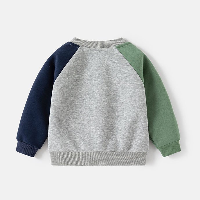Kids Clothing Wholesale Spring Autumn Color Stitching Boys Clothing Set Crew Neck Sweatshirt Sweatpants 2Pcs Children's Clothing