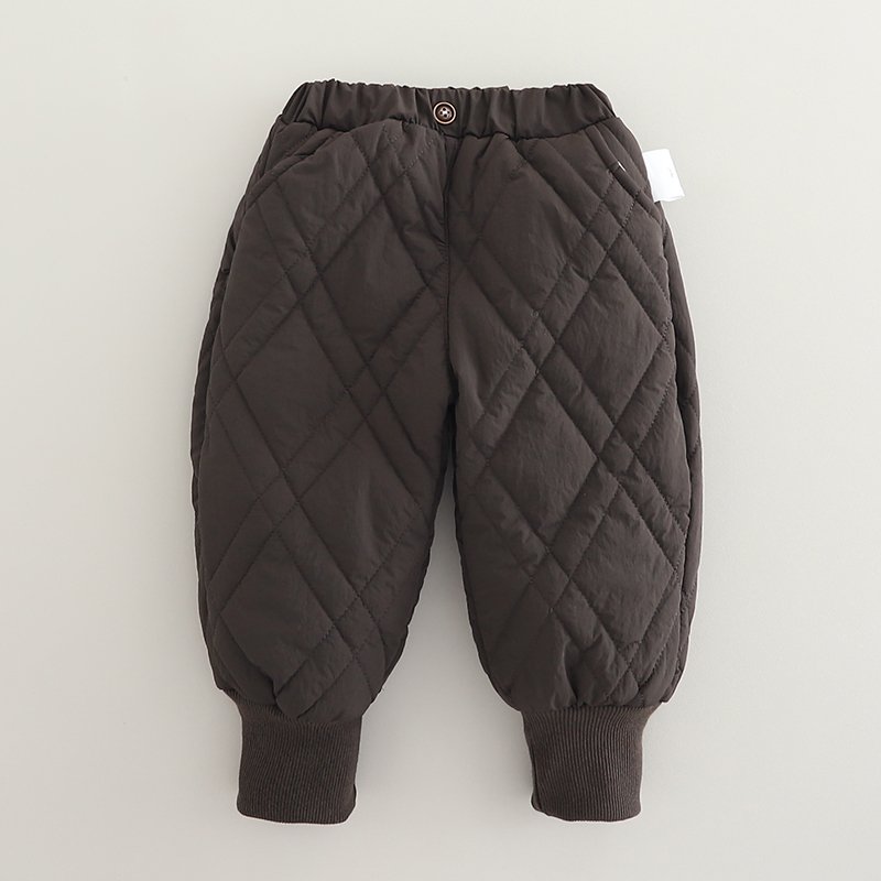 Children's winter pants 2024 new Mori department boys and girls diamond clip cotton bloomers style thickened cotton pants wear