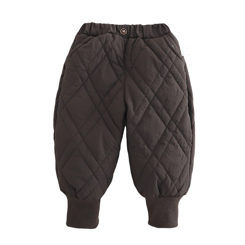 Children's winter pants 2024 new Mori department boys and girls diamond clip cotton bloomers style thickened cotton pants wear
