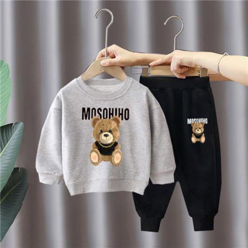 Wholesale Long Sleeve Sports Set for Kids Boys Casual Clothing Cartoon Print Sweat Suits Made Polyester OEM Service Available
