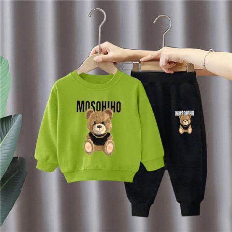 Wholesale Long Sleeve Sports Set for Kids Boys Casual Clothing Cartoon Print Sweat Suits Made Polyester OEM Service Available