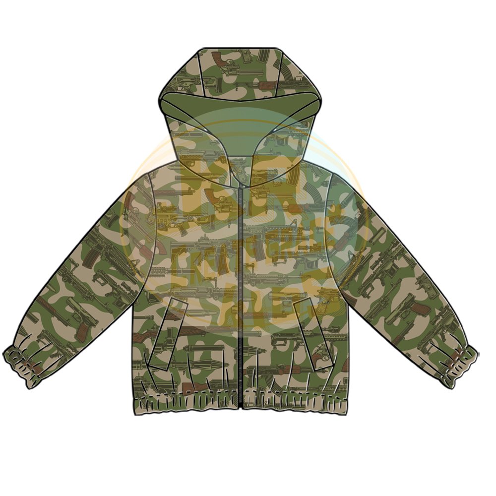 KERUI Custom Kids Clothing Checkered Leaf Smiley Coat Windproof Hooded Zipper Casual Cool Unisex Boys Raincoat Waterproof Jacket