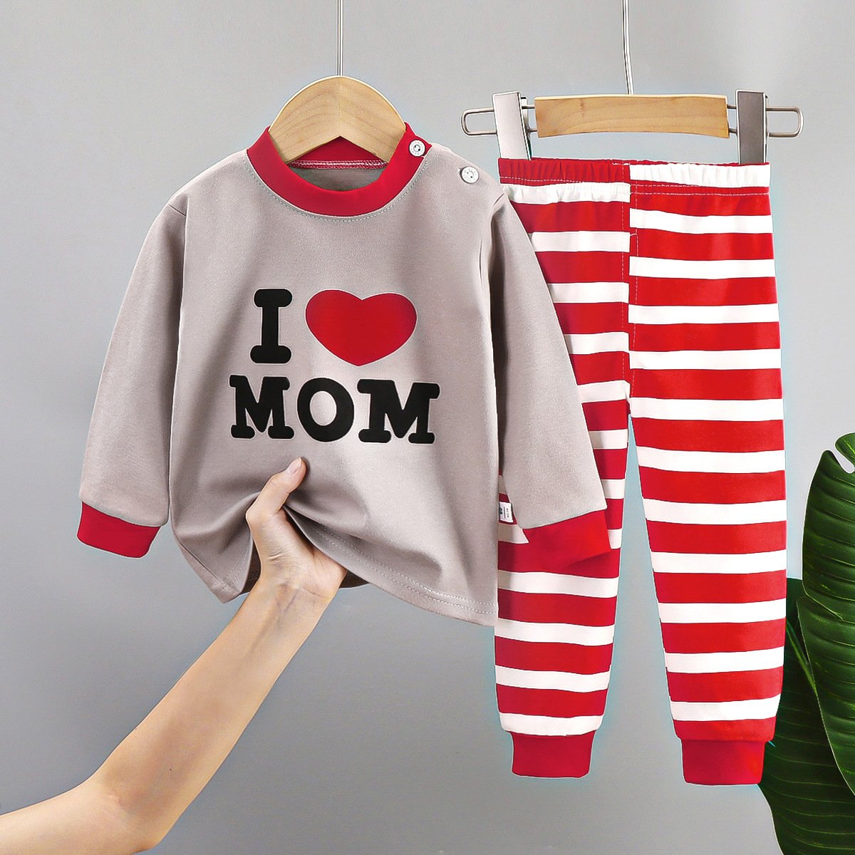 Children's underwear set pure cotton new boys' homewear baby cotton warm pajamas