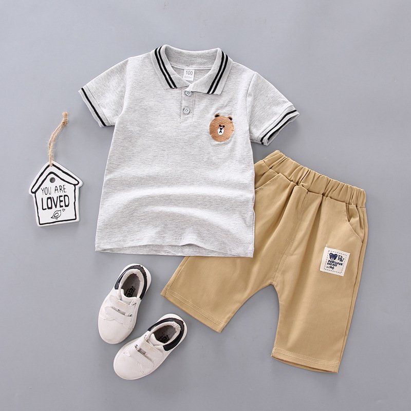 Boy Clothes Clothing Set Waffle Fabric baby boy clothes Summer Baby Boy's Clothing Set