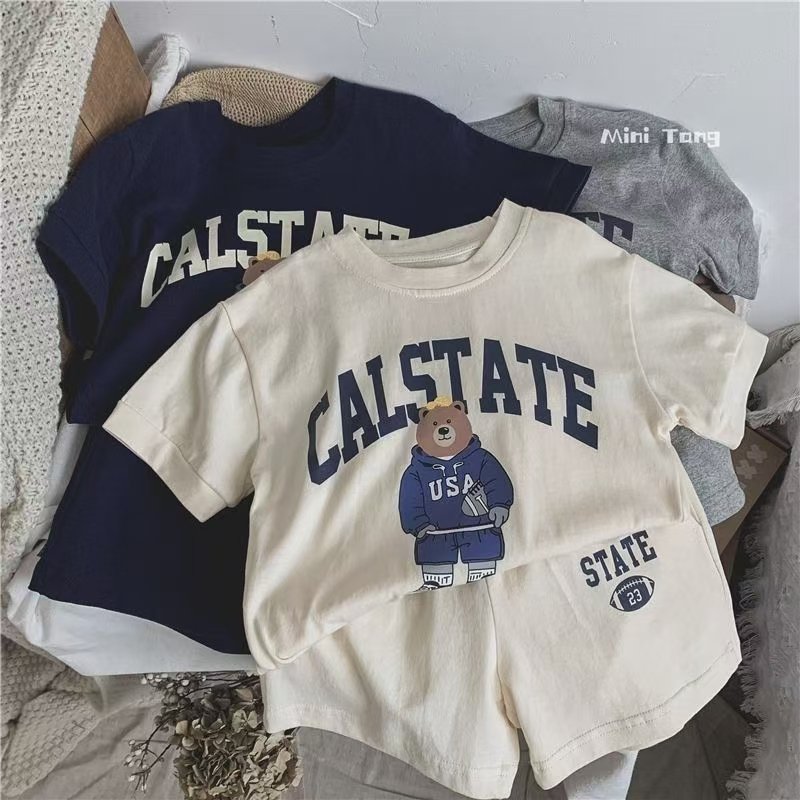 Cheap Stock 1 2 3 4 5 6 Years Old Toddler T shirt and Short Suit Boy Child Clothes Kids Wear Wholesale Summer Boys Clothing Sets