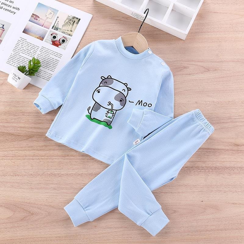 Autumn and winter new children's clothing boys and girls underwear set cotton two-piece home clothes