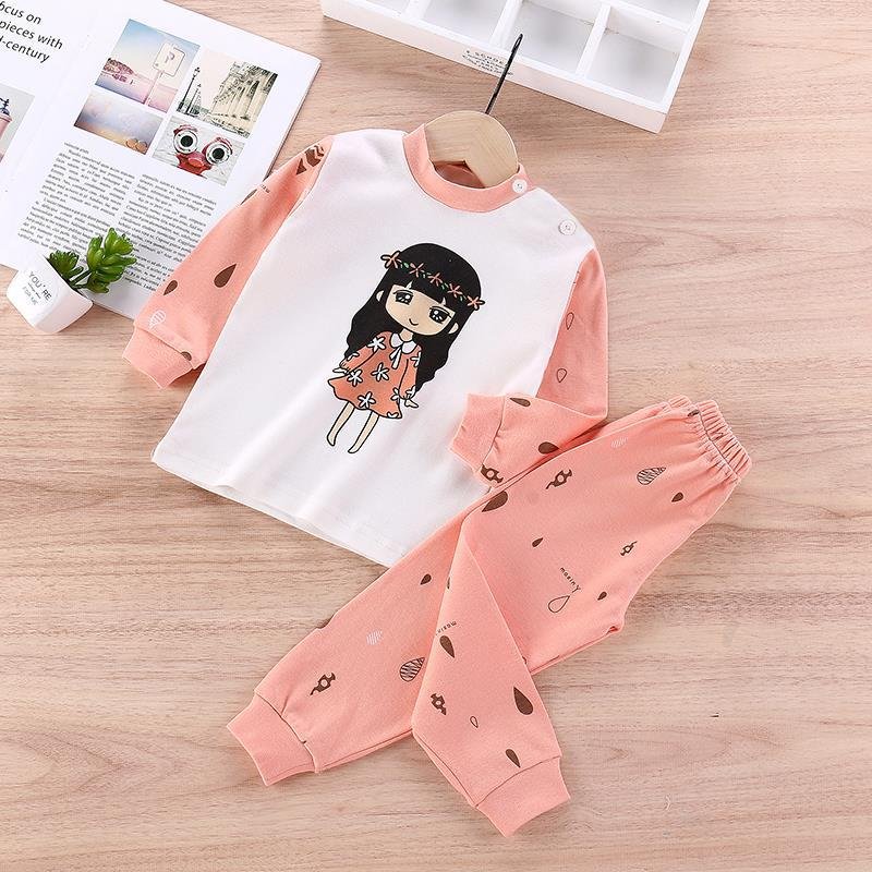 Autumn and winter new children's clothing boys and girls underwear set cotton two-piece home clothes