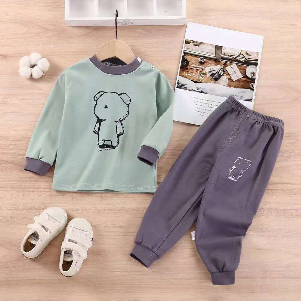 Autumn and winter new children's clothing boys and girls underwear set cotton two-piece home clothes