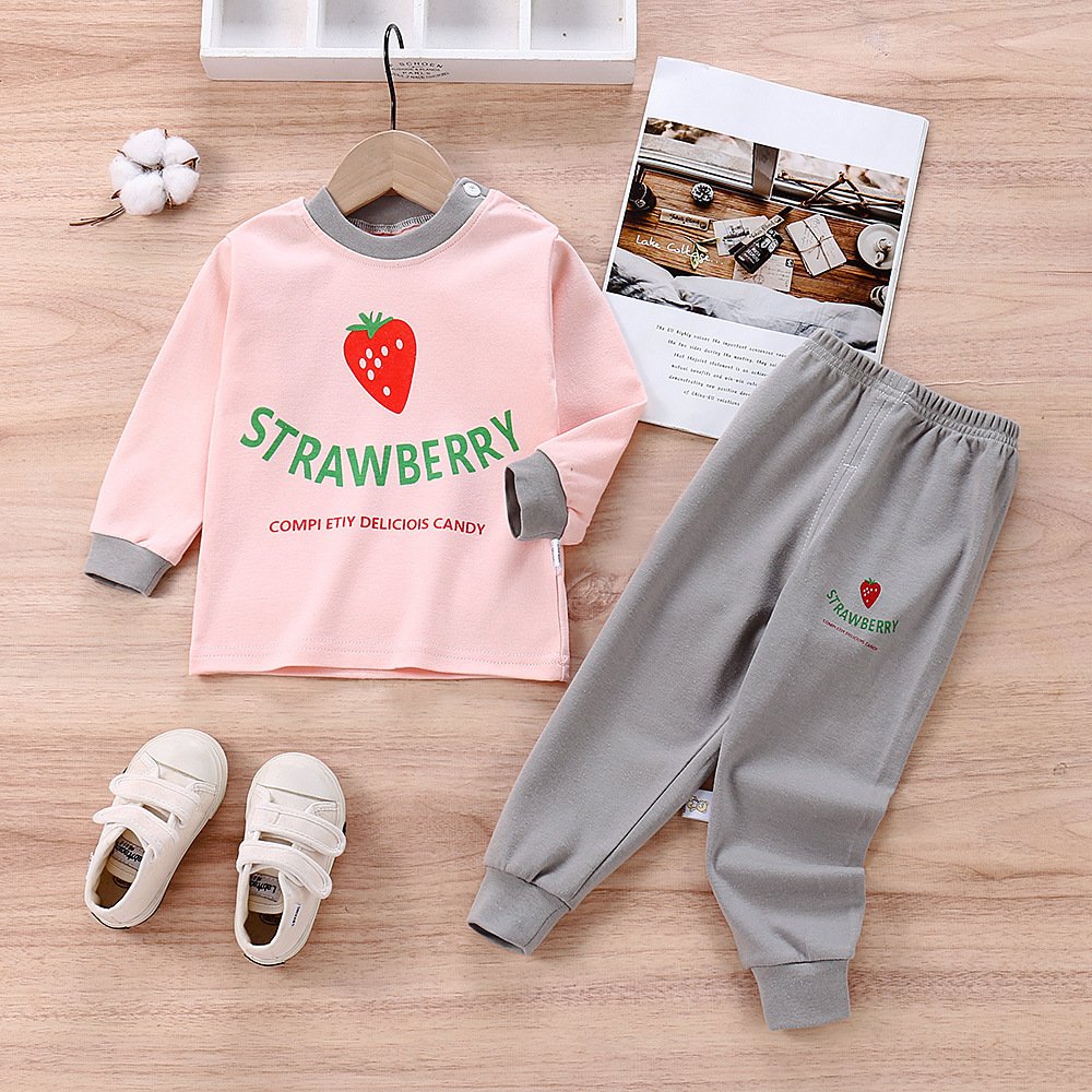 Autumn and winter new children's clothing boys and girls underwear set cotton two-piece home clothes